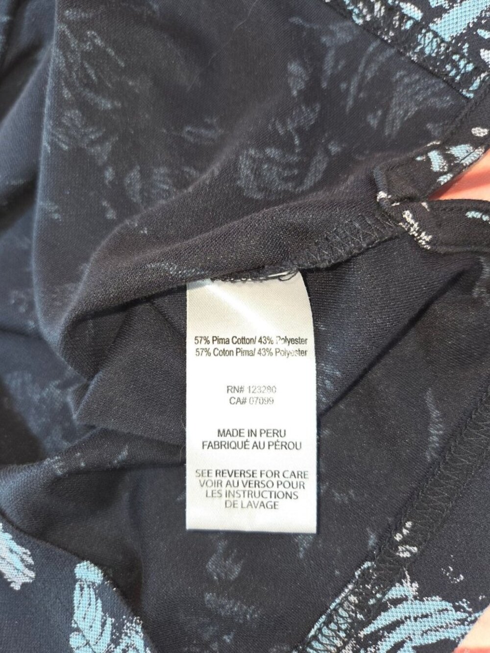 Travis Mathew Black & Blue Abstract Print Mens Polo Large Pima Cotton Blend - Picture 6 of 7